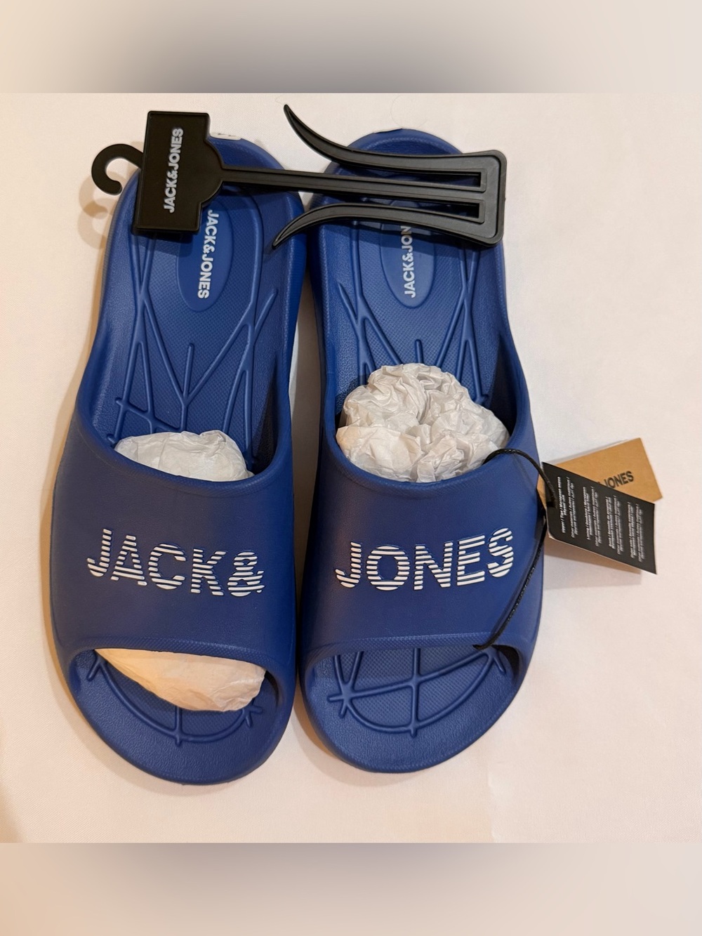 NWT Jack & Jones Blue Molded Slides Size 11